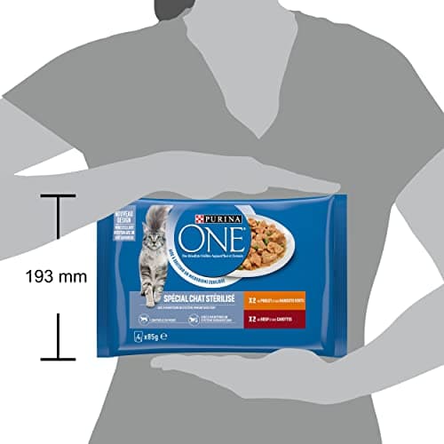 PURINA ONE | Benefits | Sterilized Adult Cat | Helps Control Weight and Maintain a Healthy Urinary System | Tapered in Sauce | Chicken, Beef | Fresh Sachets | Pack of 12 x (4 x 85g) - Image 5