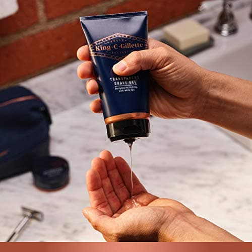 King C. Gillette Gel de rasage pour homme (150 ml) avec thé blanc et huile d'argan pour un soin idéal de la barbe, gel de rasage, cadeau pour homme - Image 5