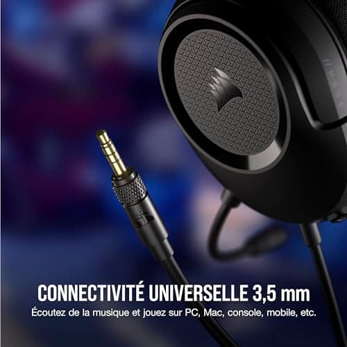 Corsair HS35 v2 Multi-Platform Wired Gaming Headset - Flexible and Omnidirectional Microphone - Universal Connectivity 3.5mm Jack - PC, Mac, PS5, PS4, Xbox, Nintendo Switch, Mobil - Carbon - Image 5