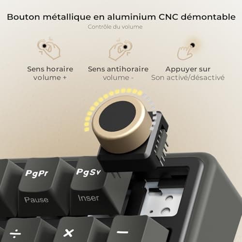 RK ROYAL KLUDGE R98 Pro Wired Mechanical Keyboard, Gamer Keyboard, 96% AZERTY Gaming Keyboard, RGB Backlight, PBT Keys, Gasket Structure, Volume Wheel, Hot Swap Switch Creamy Linear Pre-Lubricated - Image 4