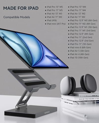 iPad Pro USB C Hub Stand, Adapter for iPad Pro M4 M2 M1 13 12.9 11 inch iPad Air Docking Station Foldable 4K 60Hz HDMI, PD Charging, SD/TF Card Reader, 3 USB 3.0, 3.5 mm Audio, iPad Dock Accessories - Image 7
