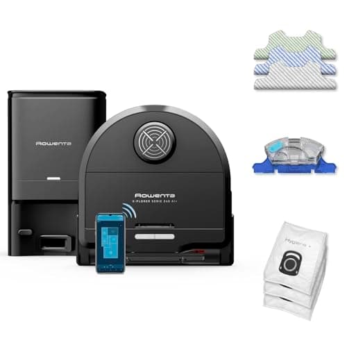 Rowenta RR9695 X-Plorer Series 240+ AI Robot Vacuum Cleaner, Animal and Allergy Model, Extra Large Animal Electric Brush, Vibrating Mop, Right Angle Design for Easy Access in All - Image 2