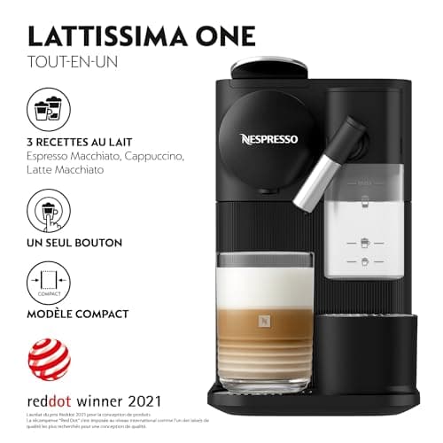 De'Longhi Nespresso Lattissima One Evo EN510.B, Capsule Coffee Machine, Espresso and Cappuccino, 1450 W, Black - Image 3
