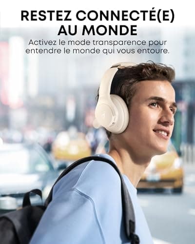 Soundcore by Anker Q20i Casque Supra-auriculaire sans Fil Bluetooth avec réduction Active du Bruit Hybride, autonomie de 40 h en Mode ANC, Audio Haute résolution(reconditionné) - Image 8