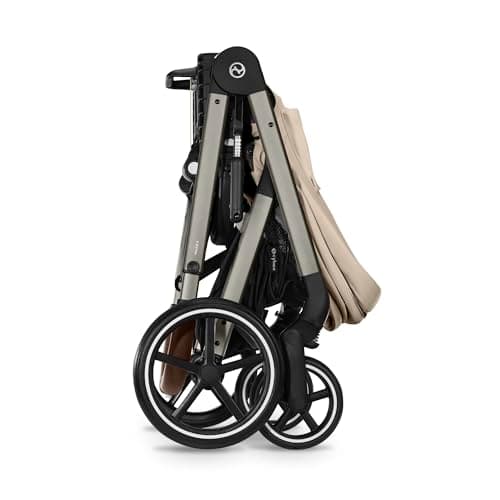 CYBEX Gold Balios S Lux Stroller, Ergonomic Lying Position, One Hand Belt System, From Birth to 22 kg (Approx 4 Years), Almond Beige - Image 5