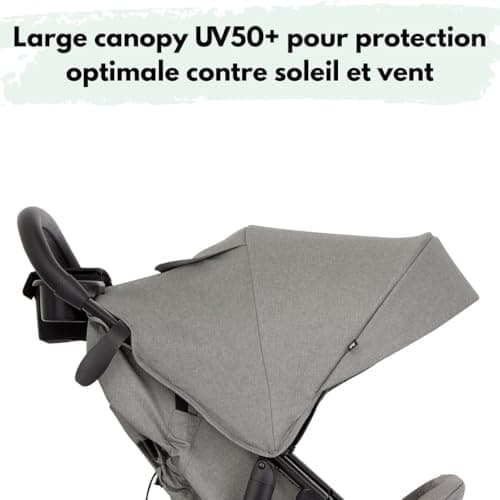 Graco EezeFold DLX - Compact Lightweight Stroller | One Hand Folding, 4 Wheel Suspension, Lying Position, Large Basket - Lunar Grey - Image 7