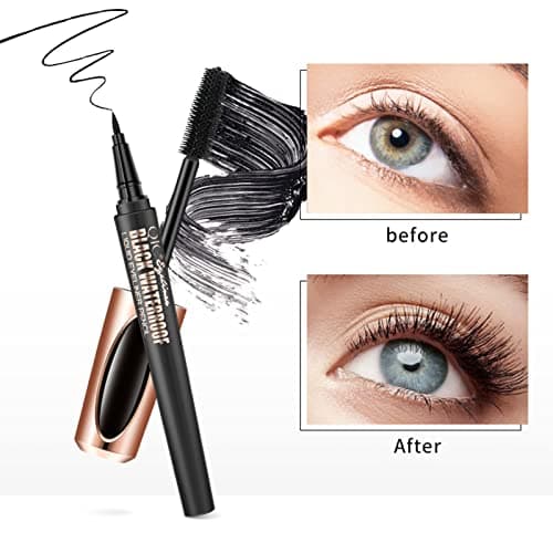 Eyeliner Pencil Liquide - Séchage Rapide + 4D Lash Extension Mascara Waterproof - Noir - Image 6