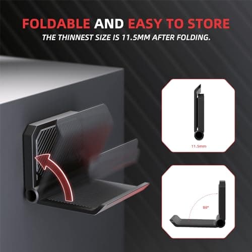 playvital Support for PS5 Controller/Console/Headset, Door for PS4 Controller Stand Holder for Nintendo Switch Pro for Xbox Wireless Headset, Fold Base Base 2 PCS-Black - Image 4
