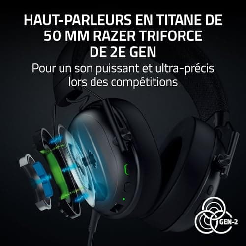 Razer BlackShark V3 - Wireless Headphones for Esports - 50mm Titanium Speakers - Detachable HyperClear Mic - THX Spatial Audio - Wireless 2.4Ghz & Bluetooth - FPS Profiles - PC/Mac | Black - Image 6