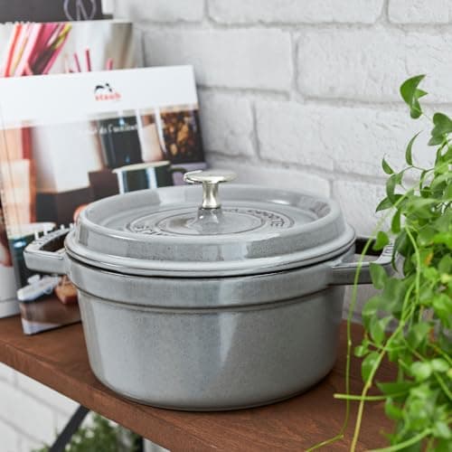 STAUB Cast Iron Casserole Dish Round 24 cm, 3.7 L, Graphite Grey - Image 6