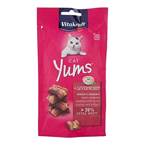 Vitakraft Cat Yums, Soft Cat Snack with Liver Pate Filling in Resealable Bag, No Sugar Added (1 x 40 g) - Image 3