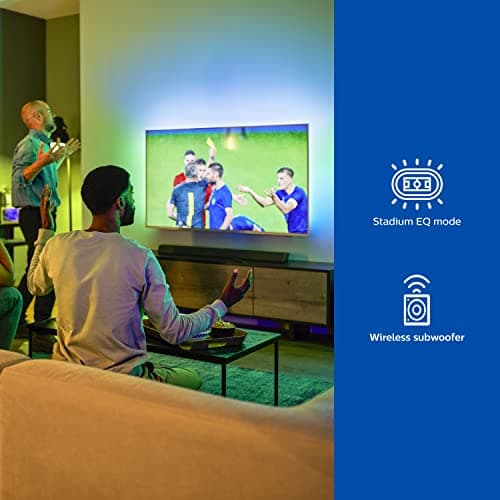 Philips Audio B8805/10 TV Barre de Son Caisson de Basse sans Fil (31 Canaux, 400 W, Bluetooth, Dolby Atmos, Hdmi Earc, Compatible DTS Play-FI, Assistants Vocaux, Profil Bas) - Image 4