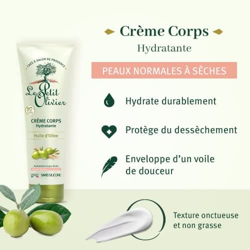 LE PETIT OLIVIER - Moisturizing Body Cream - Olive Oil - Moisturizes & Protects From Dryness - Normal To Dry Skin - 97% Natural Origin - Silicone Free - Made in France - 250ml - Image 3