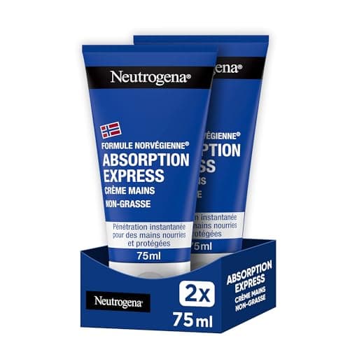 Neutrogena | Crème Mains Absorption Express Formule Norvégienne (lot de 2 tubes de 75 ml) – Crème hydratante non grasse à absorption rapide – Crème pour les mains avec pénétration instantanée - Image 2