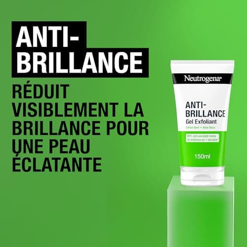 Neutrogena – Anti-Shine Exfoliating Gel (150 ml tube) – Lime and Aloe Vera Facial Scrub – 96% saw less shine in 1 week - Image 7