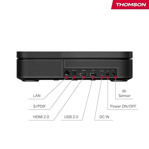 Thomson Sirius PG55B Portable Smart Laser Projector with Google TV, Built-in Battery, Ultra Short Focal, 600 Lumens ANSI, HDR10+, Dolby Audio, Auto Focus, WiFi, Bluetooth - Black - Image 5