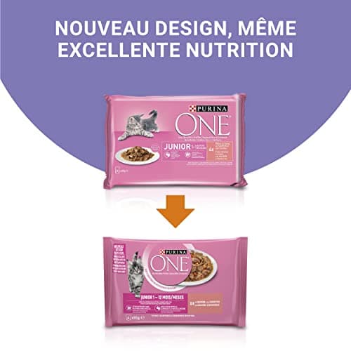 PURINA ONE Junior Salmon Tapered Kitten Meal Bag 4 x 85g - Image 4