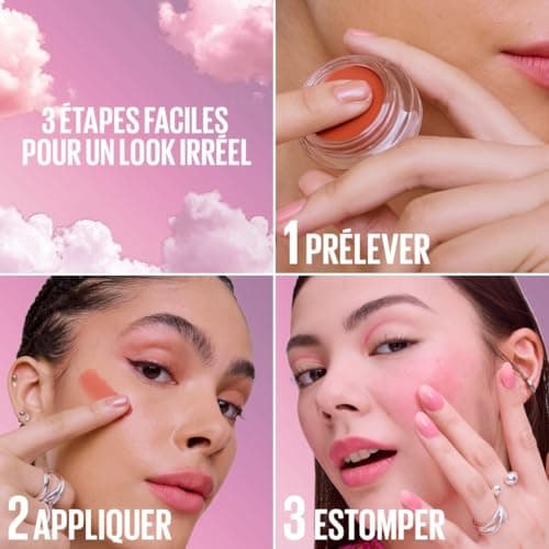 Maybelline New York - Blush en Mousse Multi-Usage - Joues & Lèvres - Fini Mat Flouté - Texture légère - Tenue Jusqu'à 14h - Résiste au Transfert - Cloudtopia - Teinte : 08 Enchanted Mauve - Image 8