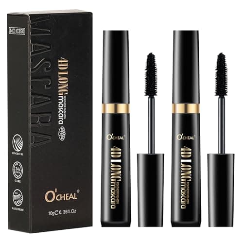 Mascara Fibre De Soie 4D Paquet De 2 Noir Intense Imperméable Longue Tenue Mascara Volume Effet Faux Cils Naturel Sans Paquets - Image 3