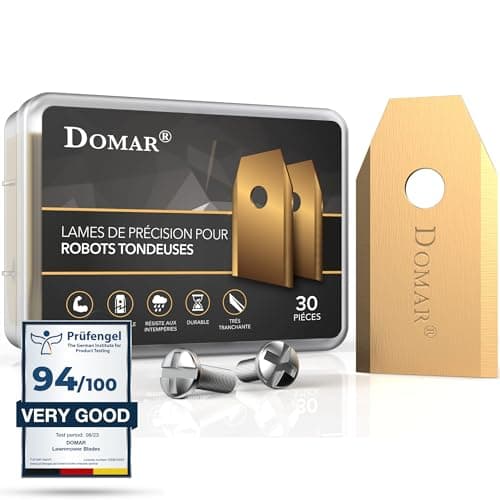 Domar - Long lasting robotic mower blades, screws included I Improved blades compatible with Husqvarna Automower, Gardena, Yard Force Robot Lawnmowers | 30 Spare Blades - Image 2