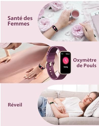 Women's Smart Watch Sports Watch Bracelet Pedometer Heart Rate Monitor Oximeter Activity Trackers Smartwatch Waterproof IP68 for Android iOS SMS Notification/Call Purple - Image 7