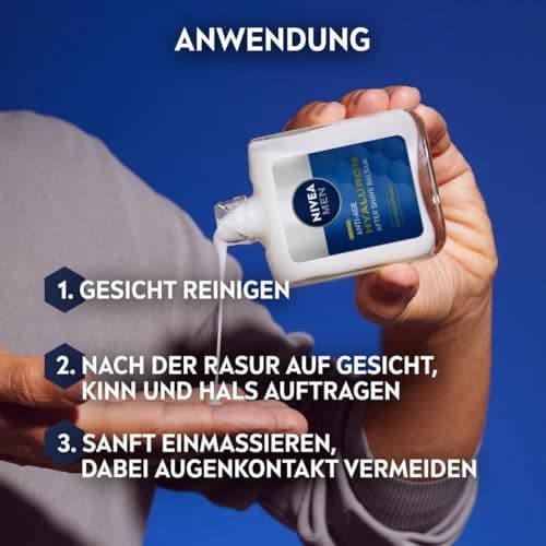 NIVEA MEN Anti-Aging Aftershave Balm Hyaluronic Acid Refreshing with Hyaluronic Acid for 24 Hour Hydration, Soothing After Shave Facial Care (100ml) - Image 6