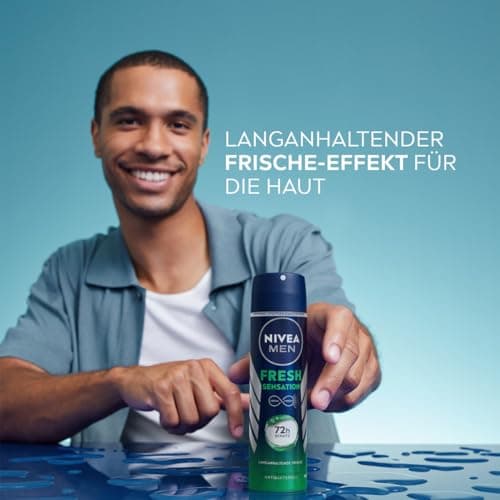 NIVEA MEN Déodorant spray Fresh Sensation (1 x 150 ml), Déodorant homme fraîcheur 72 h, Anti-transpirant parfumé longue durée à la formule INFINIFRESH unique (Lot de 2) - Image 4