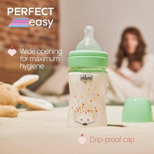 Chicco Perfect Easy Slow Flow Bottle with Physio Soft Silicone Teat and Soft Sense Finish Anti-Colic Reduces Regurgitation and Irritability 150ml Glass Bottle 0m+ - Image 6