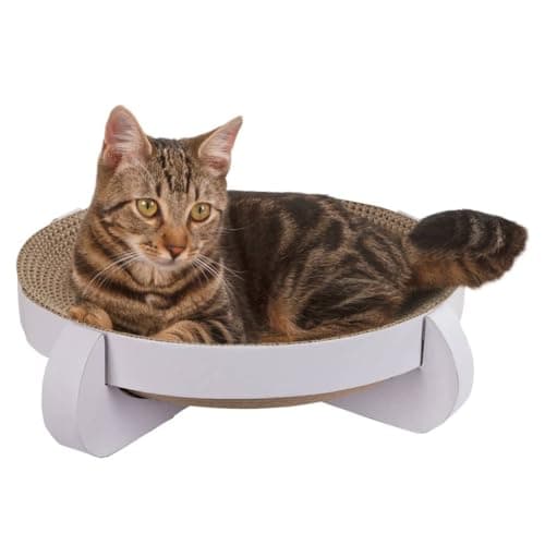 Kerbl Pet White Platinum Scratching Basket, 35X35X10cm, with Catnip - Image 6
