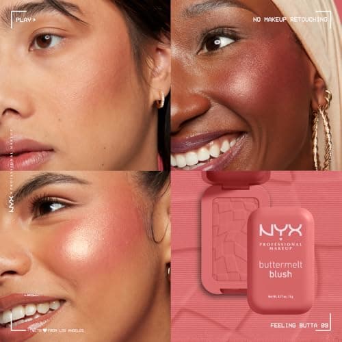 NYX PROFESSIONAL MAKEUP - Powder blush, enriched with mango butter, almond butter & shea butter - Melting texture - Vegan formula - Buttermelt Blush, Shade: Feeling Butta - Image 7