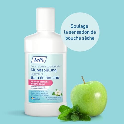 Bain de bouche hydratant TePe bouche sèche, bain de bouche doux fluoré au parfum de menthe douce pour soulager la sensation de bouche sèche - Image 5
