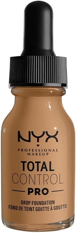 NYX Professional Makeup Total Control Pro Drop Foundation, Precise Dosage, Adjustable Coverage, Vegan Formula, Natural Finish, 12 ml, Shade : Golden