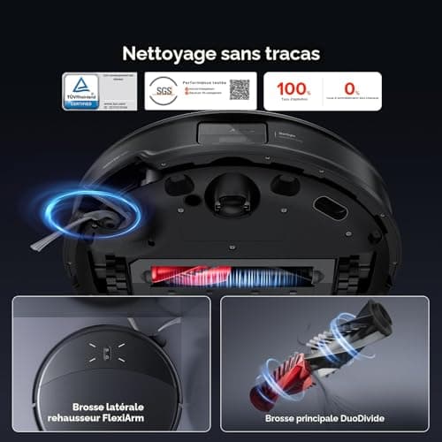 roborock Saros 10R Robot Aspirateur, Brosse et Serpillère Relevables et Extensibles, Triple Système Anti-Enchevêtrement, Station Multifonctionnelle 4.0, Évitement Avancé des Obstacles, 7,98cm Mince - Image 5