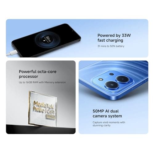 Xiaomi Redmi 15C – Smartphone da 4 + 128GB, Nero Medianoch, Schermo da 6.9 inch 120Hz, MediaTek Helio G81-Ultr, Fotocamera da 50MP, 6000mAh, Does not include a charged battery - Image 5