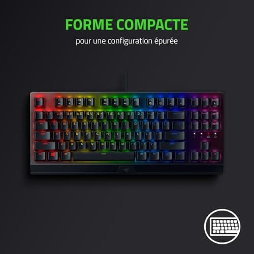 Razer BlackWidow V3 Tenkeyless (Green Switch) - Clavier de jeu compact avec interrupteurs mécaniques (tactiles et cliquables, touches en ABS, éclairage RGB Chroma) Clavier Française - Noir - Image 6