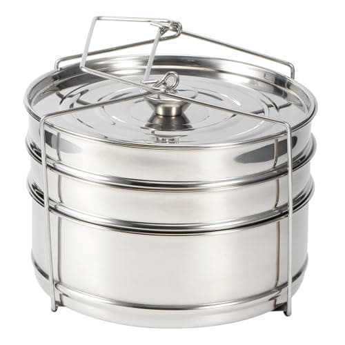 Stackable Stainless Steel Insert Pans, 6Qt Instant Pots Accessories 3 Tier Steamer Cooker Pot Set Cook Food Pressure Pot Accessories - Image 3