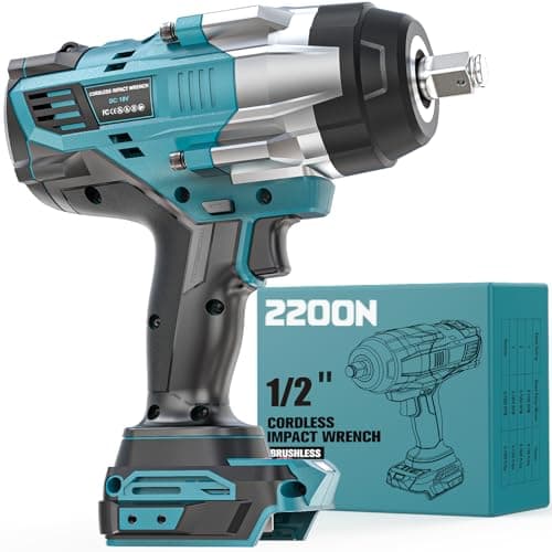 Ecarke Cordless Nutrunner 2200Nm Compatible Makita 18V - 1/2" Brushless Impact Wrench with LED Light for Heavy Duty Cars and Machinery - No Battery - Image 8