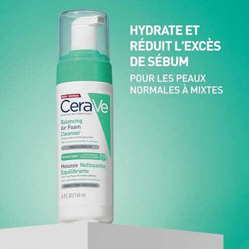 CeraVe - Balancing Cleansing Foam - Moisturizes & Removes Excess Sebum - Glycolysin, Ceramides & Allantoin - Normal to Combination Skin - 148 ml - Image 5