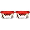 Pyrex Pyrex COMINHKR097849 Set of 2 Round Containers with Plastic Lids 7 Cups Red - Image 2