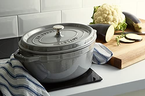 STAUB Enamelled Cast Iron Casserole Dish with Lid, Suitable for All Heat Sources Including Induction, 4 to 5 People, Oval, 29 cm, 4.25 L, 6.3 kg, Graphite Grey - Image 6
