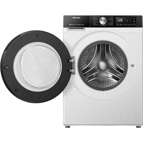 Hisense WF3S1043BW3 Steam Washing Machine, Class A, 10.5 kg, WiFi Connectivity, 99.9% Steam Function, Car Wash, Quick Wash 15 Inch, PureJet, White - Image 4