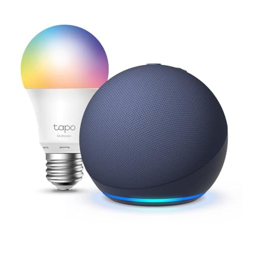 Echo Dot (5e génération) | Bleu marine + Tapo L530EA ampoule connectée LED (E27), Fonctionne avec Alexa - Kit de démarrage Maison connectée - Image 2