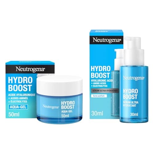 Neutrogena – Hydro Boost Complete Care Set (2 Products) – Ultra Hydrating Serum (30 ml Pump) plus Aqua-Gel (50 ml Jar) - Image 2