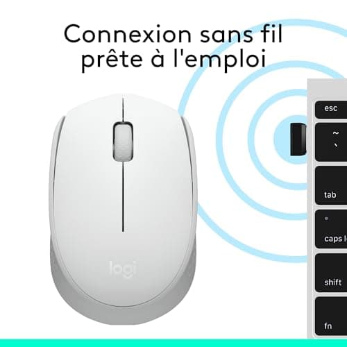 Logitech M171 Wireless Mouse for PC, Mac, Laptop, 2.4GHz with Mini USB Receiver, Optical Tracking, 12 Months Battery Life, Ambidextrous - White - Image 8