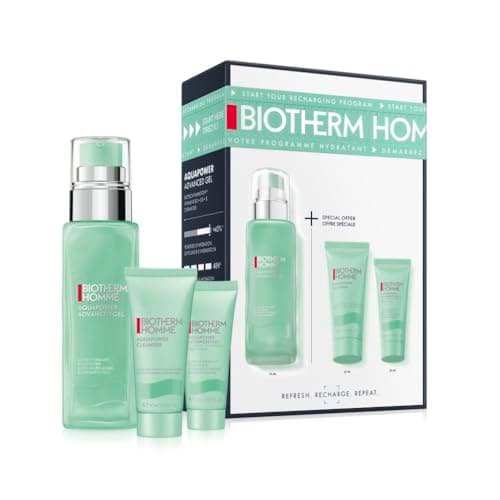 Biotherm Men's Aquapower Routine Hydration Set, Advanced Gel 75 ml & 20 ml + Face Wash 40 ml, Ultra-Moisturising and Fortifying Face Gel, Normal to Combination Skin, Non-Sticky Texture - Image 2