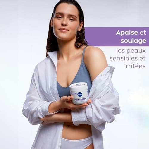 NIVEA REPAIR & CARE Baume Réparateur Visage, Corps & Mains Peaux Sèches & Sensibles (1 x 400 ml), Crème à la glycérine & panthénol anti-démangeaison, Soin corps hydratant non parfumé 72H - Image 8