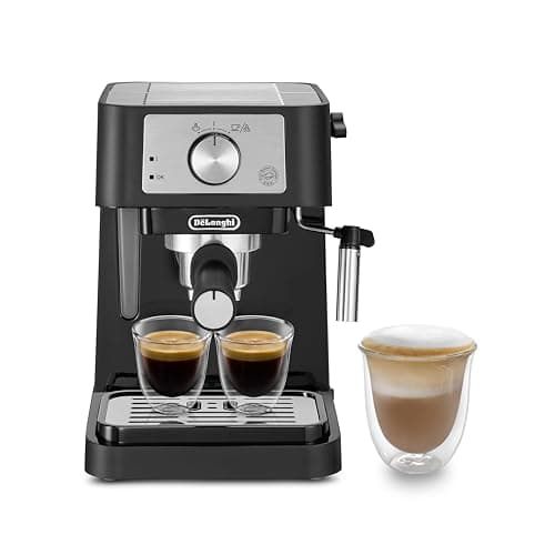 De'Longhi Stilosa EC 260.BK Traditional Filter Holder Machine with Drum, Professional Milk Frother for Espresso or ESE Powder, 1L Water Tank, Black, 1100W - Image 2