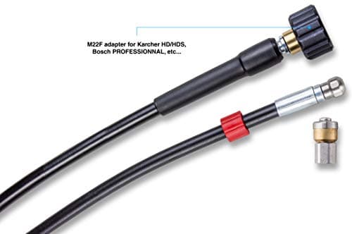 High Pressure Washer Drain Unblocker Hose 30 m, 200 Bar - Ferret Kit Compatible with Karcher, Parkside, Lavor, Bosch Professional - with Fixed Nozzle, Rotary Nozzle KNOFER - Image 6