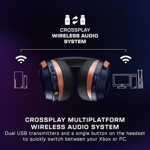Turtle Beach Stealth 700 Bleu Cobalt Casque Gaming sans Fil w/ 80hr Batterie, Écouteurs de 60mm, Deux émetteurs et Bluetooth pour Xbox Series X ou S, PC et Mobile - Image 3