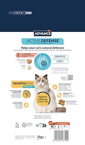Advance Cat Sensitive Sterilized - Dry Food for Adult Cats Sterilized with Digestive Sensitivities to Salmon - 3 kg - Image 4